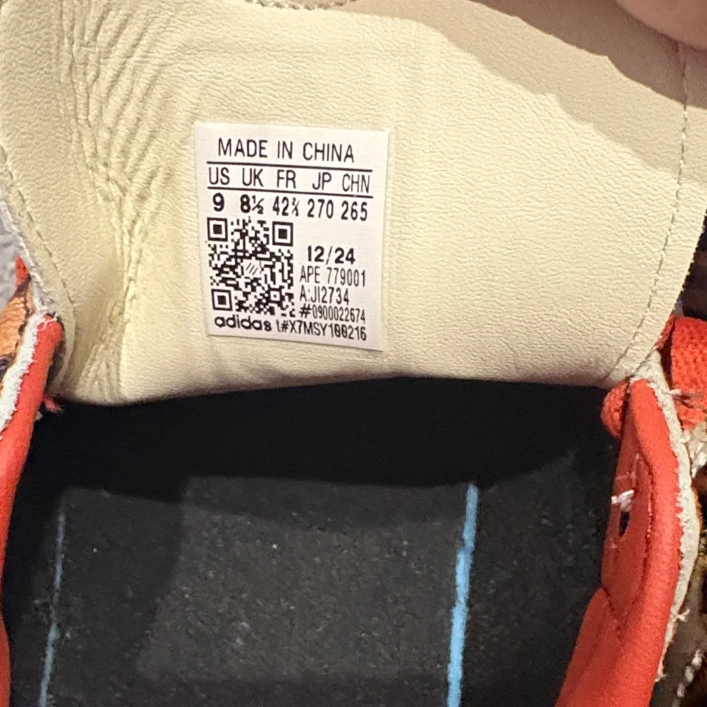 adidas Women’s Leopard Print Samba Sneakers with Orange Accents - Picture 3 of 3